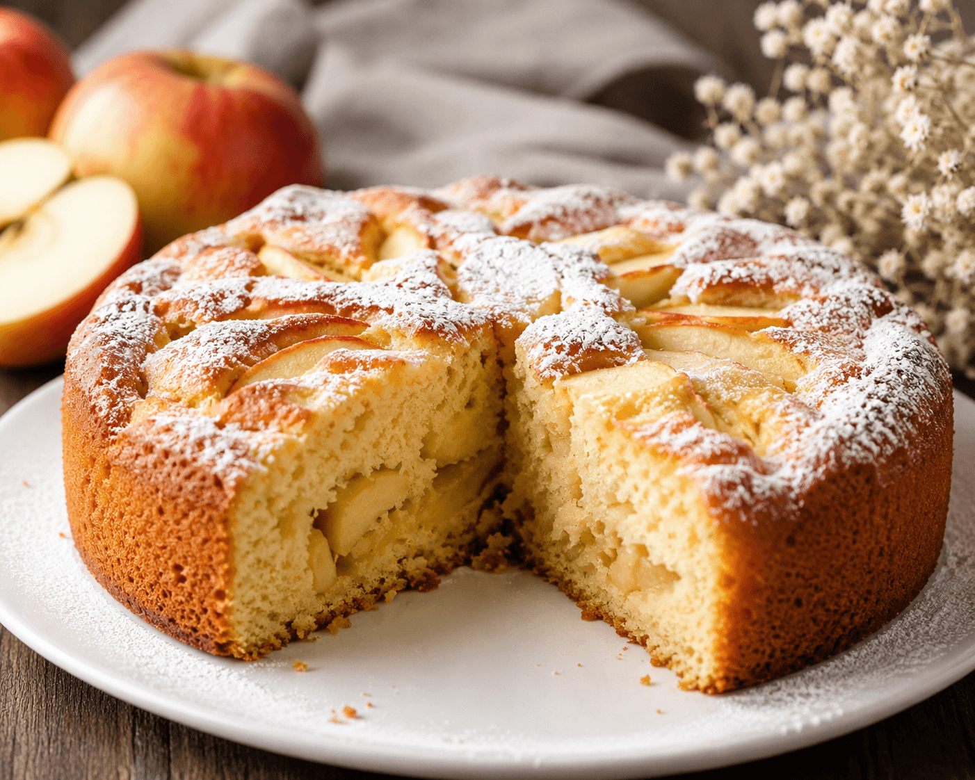 Шарлотка классическая с яблоками